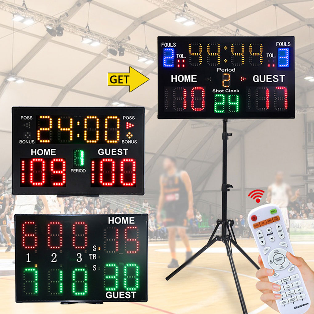 Scoreboard Digital - ポータブル壁掛けデジタルスコアボード,リモコン付き電子スコアボード,バレーボール,アウトドア,テニス,ボクシング,バスケットボール