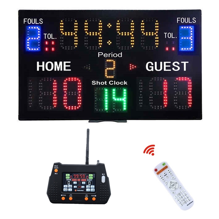 Scoreboard Digital - ポータブルワイヤレスリモートコンソールコントロールLEDデジタルスコアボード、バスケットボールゲーム用電子スコア表示装置