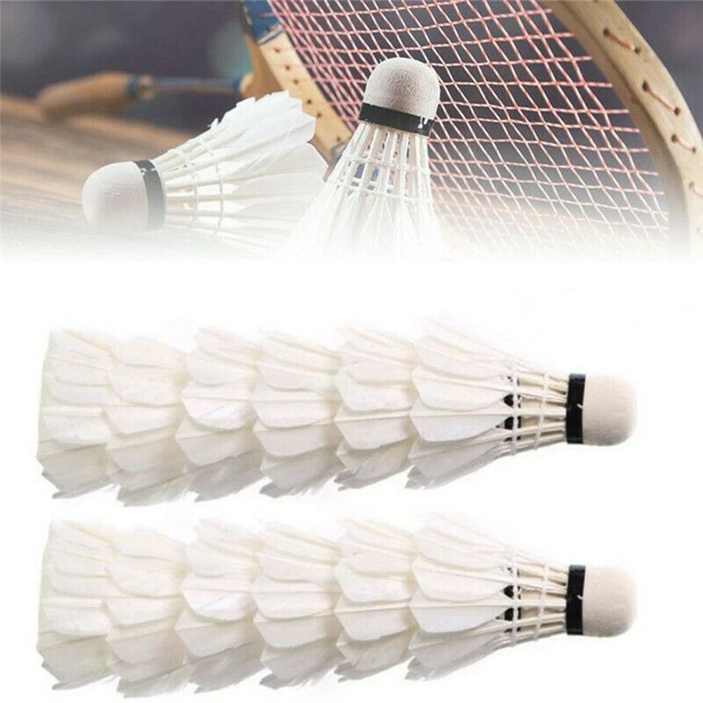 Badminton House - 新しい白いガチョウの羽バドミントンシャトルコック耐久性のあるプロのバドミントンボールスポーツアクセサリーバドミントントレーナー家庭用