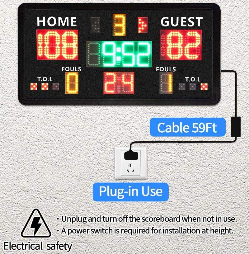 ポータブルコンソールパネルコントロール0.9m LEDデジタ - Scoreboard Digital のレビューと価格