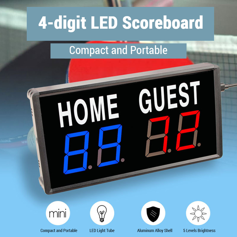 ポータブル 4 桁 LED スコアボード デジタル ホーム  - Scoreboard Digital のレビューと価格