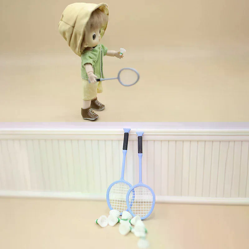 1 ペア 1:12 ドールハウスシミュレーションミニバドミン - Badminton House のレビューと価格