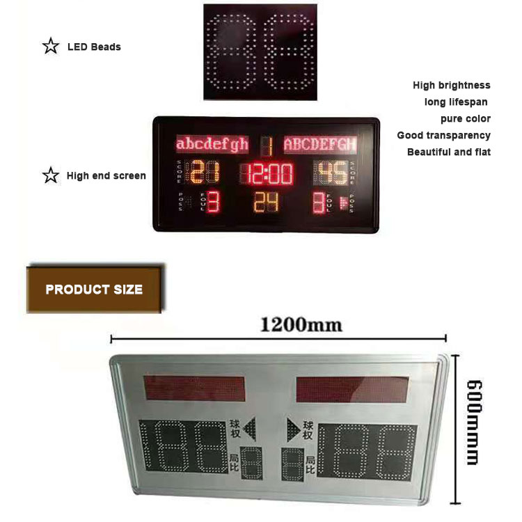 1200×600mm屋内ミニLEDマルチスポーツスコアボード - Scoreboard Digital のレビューと価格