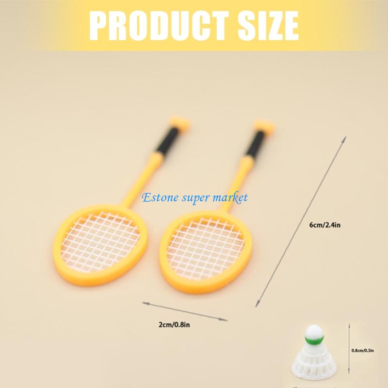 090B ミニチュアバドミントンラケットドールハウス用スポー - Badminton House のレビューと価格